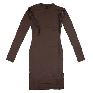 UNRAVEL PROJECT Brown Lace Up Bodycon Dress Size XXS $525